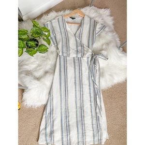 Multicolor striped pattern midi dress